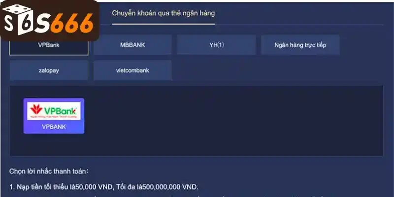 Hướng dẫn nạp tiền nhanh chóng